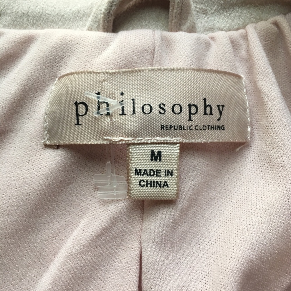 Philosophy light pink suede vest Medium EUC - Picture 5 of 7